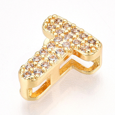 Brass Micro Pave Cubic Zirconia Charms KK-N254-217G-T-1