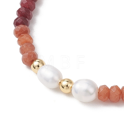Dyed Natural Malaysia Jade & Natural Cultured Freshwater Pearl Bead Bracelets & Necklaces Sets SJEW-JS01373-03-1