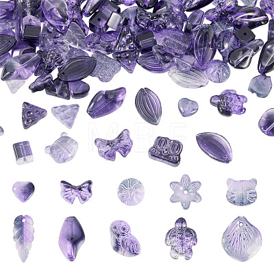 125G Gradient Color Transparent Glass Beads GLAA-TA0003-58B-1