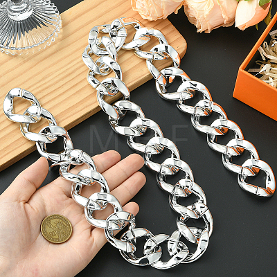 1Pc Acrylic Cuban Link Chain Necklaces for Men NJEW-SP0001-09A-S-1
