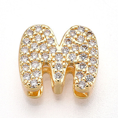 Brass Micro Pave Cubic Zirconia Charms KK-N254-217G-M-1