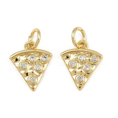 Brass Micro Pave Clear Cubic Zirconia Charms KK-A269-35G-1