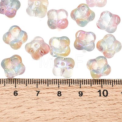 Electroplate Transparent Glass Beads GLAA-A045-03B-1