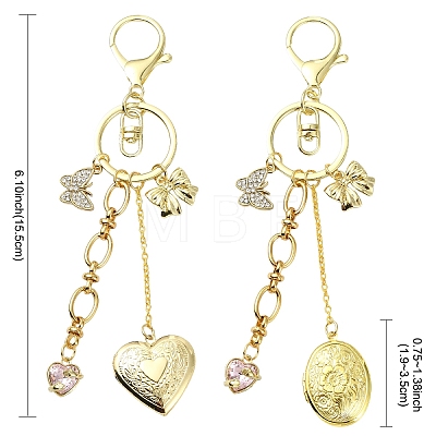 Brass Locket Pendants Keychain KEYC-YW00281-01-1
