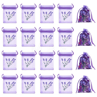 20Pcs Polyester Mesh Sachet Packing Drawstring Bgas ABAG-TA0002-20E-1
