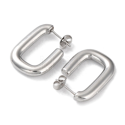 304 Stainless Steel Rectangle Ear Studs for Women X-EJEW-P234-04P-1