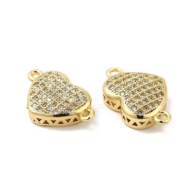 Brass Micro Pave Clear Cubic Zirconia Connector Charms KK-E068-VB340-1