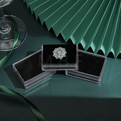 10Pcs 2 Colors Rectangle Transparent Plastic Loose Diamond Gemstone Storage Boxes CON-WH0095-46-1