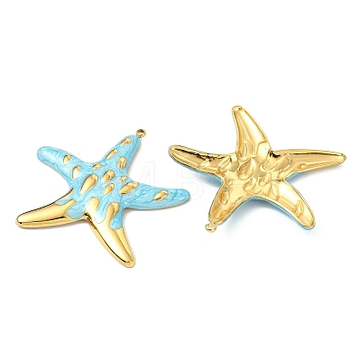 Ocean 304 Stainless Steel Enamel Pendants STAS-T076-08B-03G-1