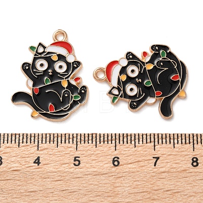 Christmas Theme Alloy Enamel Pendants X-ENAM-Z022-03B-1