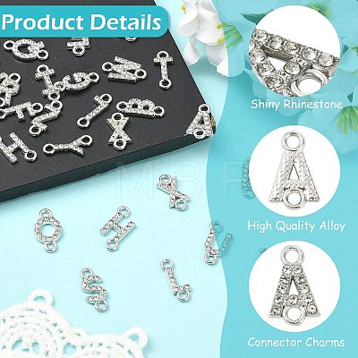 26Pcs 26 Styles Alloy Crystal Rhinestone Connector Charms FIND-CJZ0001-001P-1