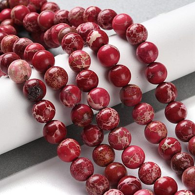 Dyed Natural Regalite/Imperial Jasper/Sea Sediment Jasper Beads Strands G-B124-C01-13-1