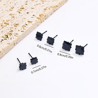 Geometric Square 304 Stainless Steel Stud Earrings for Women YP6314-2-1