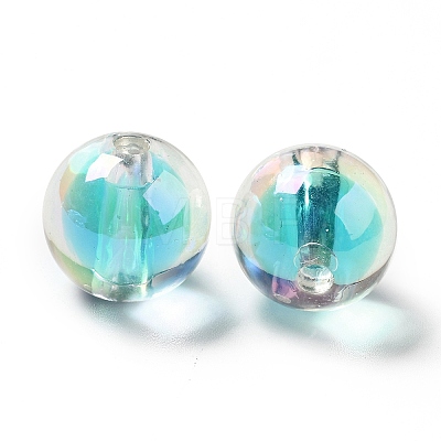 Two Tone UV Plating Rainbow Iridescent Acrylic Beads TACR-D010-03A-02-1