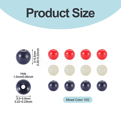 10G Opaque Acrylic Beads SACR-TADJ0001-03G-1