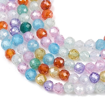 Cubic Zirconia Beads Strands ZIRC-P125-3mm-01-1