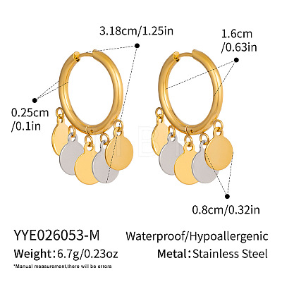 304 Stainless Steel Hoop Dangle Earrings for Women RN4149-2-1