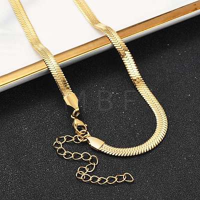 Ion Plating(IP) 201 Stainless Steel Herringbone Chain Necklaces NJEW-M187-06G-1