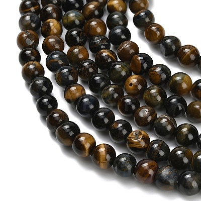 Natural Tiger Eye Beads Strands G-F591-18-8mm-08-1