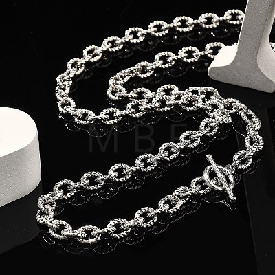 Brass Twisted Cable Chain Necklaces with OT Clasps for Men Women NJEW-G160-11P-1