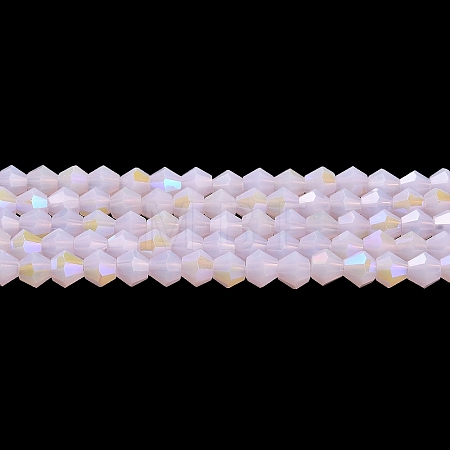 Imitation Jade Electroplate Glass Beads Strands GLAA-F029-J4mm-D02-1