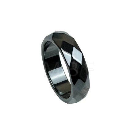 Dyed & Heated Black Agate Finger Rings LS-IK0879-14-1