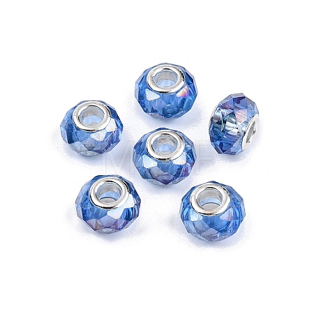 Transparent Glass European Beads GPDL-N004-D14mm-A13-1