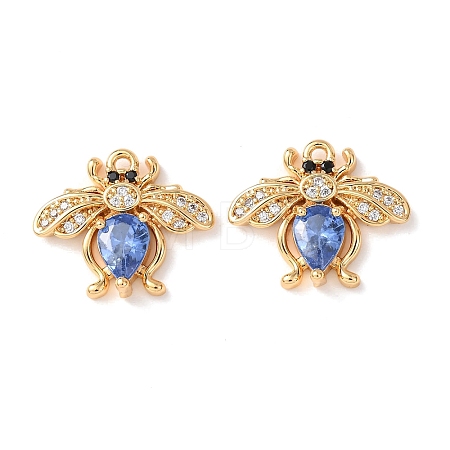 Brass Micro Pave Cubic Zirconia Pendants KK-A284-16G-02-1