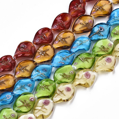 Handmade Gold Sand Lampwork Beads LAMP-S195-001-1