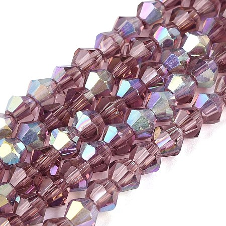 AB Color Plated Transparent Glass Beads Strands GLAA-G127-01-02R-1