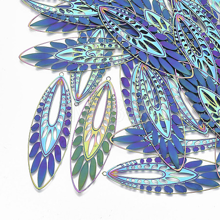 Ion Plating(IP) 304 Stainless Steel Filigree Big Pendants X-STAS-S108-75-1