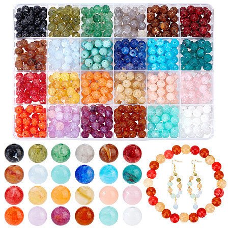 24 Colors Round Imitation Gemstone Acrylic Beads OACR-PH0004-09C-1