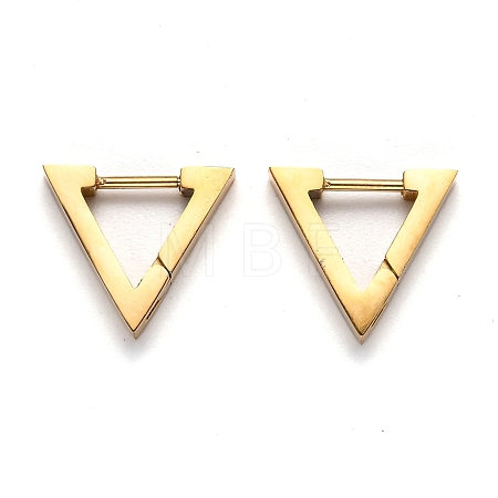 304 Stainless Steel Triangle Huggie Hoop Earrings STAS-H156-02C-G-1