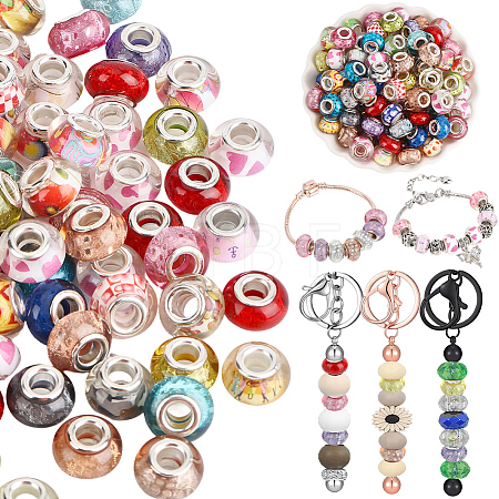 120Pcs Resin European Beads RPDL-PA0001-02-1