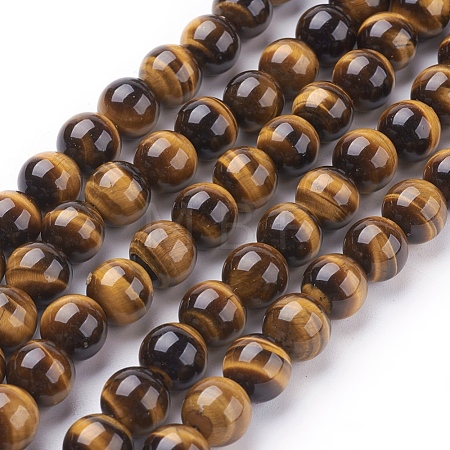 Natural Tiger Eye Beads Strands G-G099-10mm-4-1