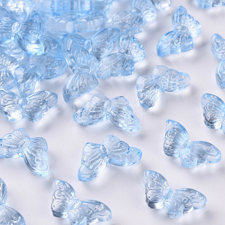 Transparent Spray Painted Glass Beads GLAA-S190-018A-05-1
