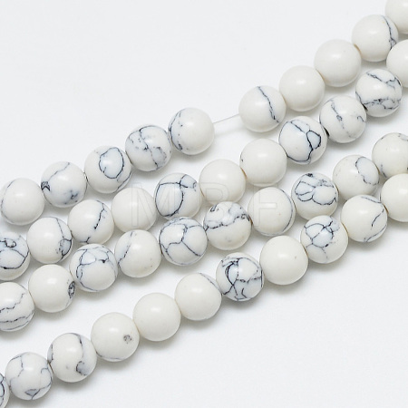 Synthetic Howlite Beads Strands G-T053-6mm-01-1-1