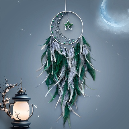 Woven Web/Net with Feather Decorations PW-WG30011-03-1