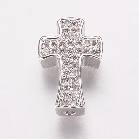 Brass Cubic Zirconia Beads KK-P134-09P-1