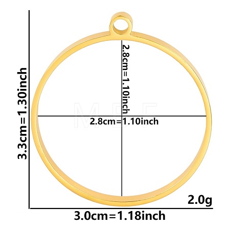 Stainless Steel Open Back Bezel Pendants PW-WGB5BE7-24-1