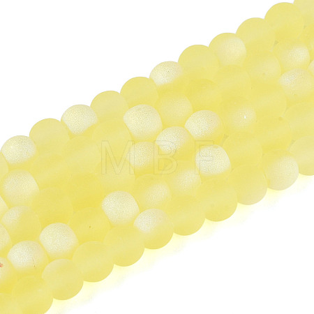 Frosted Transparent Glass Beads Strands GLAA-T032-T4mm-MBB12-1