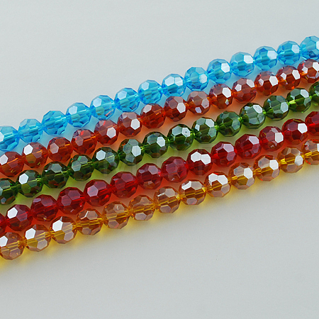 Electroplate Glass Bead Strands EGLA-R015-8mm-M-1