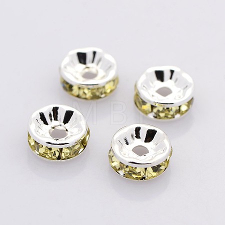 Brass Grade A Rhinestone Spacer Beads RB-A014-Z6mm-13S-1