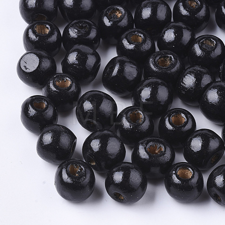 Dyed Natural Wood Beads WOOD-Q006-10mm-14-LF-1