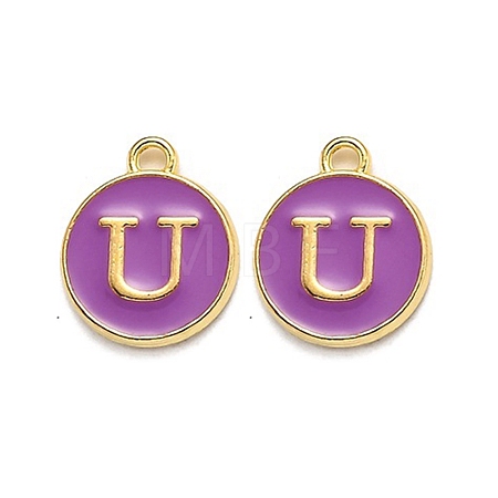 Golden Plated Alloy Enamel Charms ENAM-Q437-12U-1