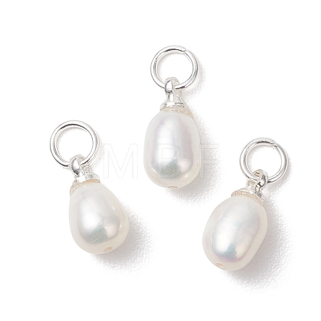 Natural Cultured Freshwater Pearl Rice Charms PALLOY-JF04821-1
