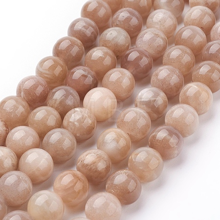 Natural Sunstone Beads Strands X-G-G099-10mm-14-1