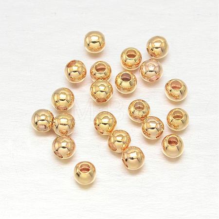 Real Gold Plated Brass Round Spacer Beads KK-L147-197-2mm-NR-1