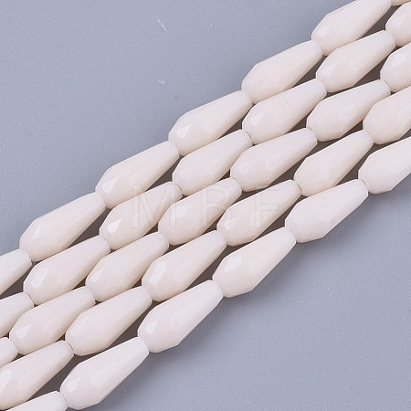 Opaque Solid Color Glass Beads Strands X-GLAA-T009-001F-1