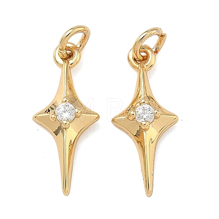 Brass Micro Pave Cubic Zirconia Pendants KK-A291-33D-G-1